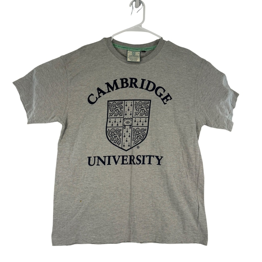 Cambridge University Official Merchandise Crest T-Shirt Heather Grey Mens Large